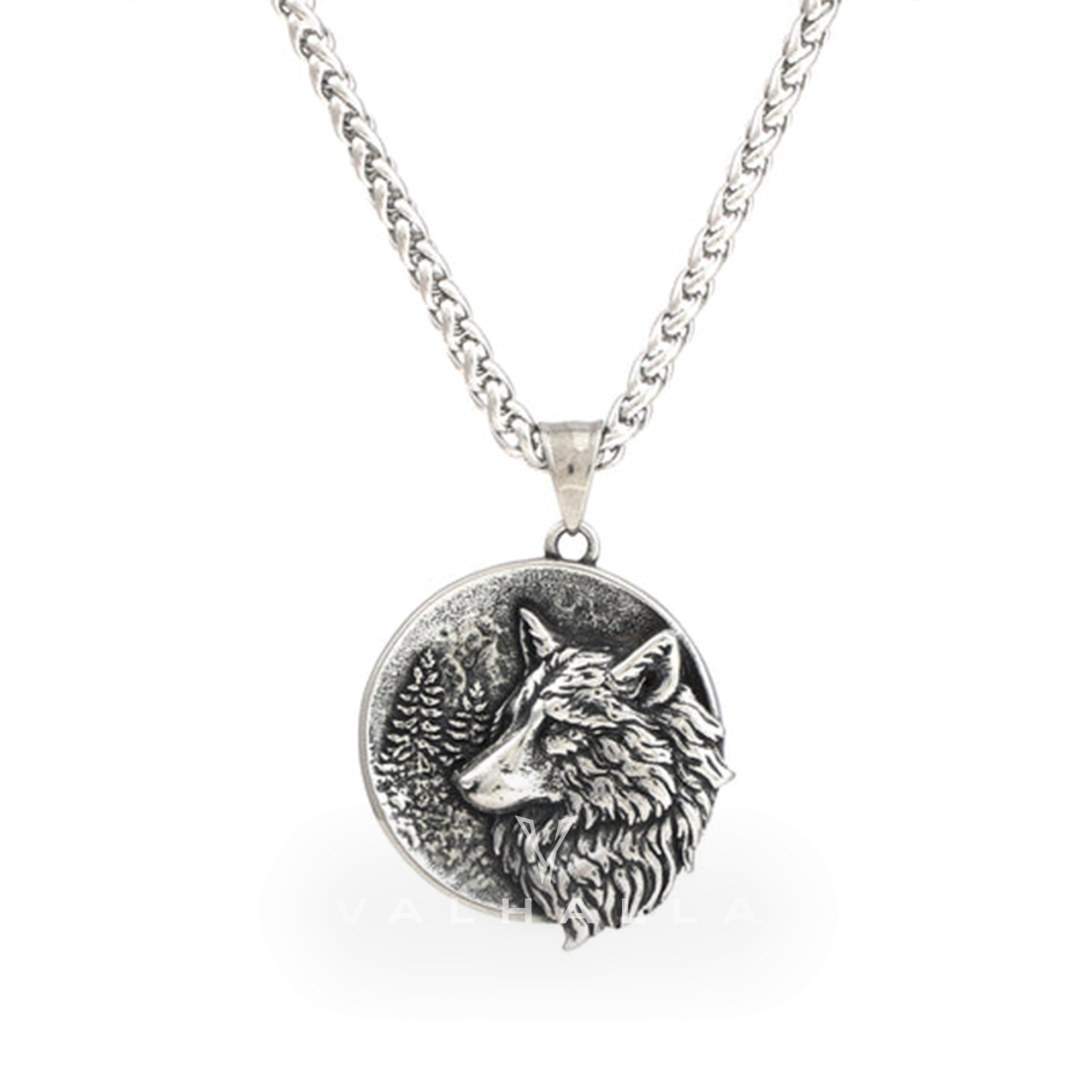 Guardian Wolf Stainless Steel Viking Pendant & Chain