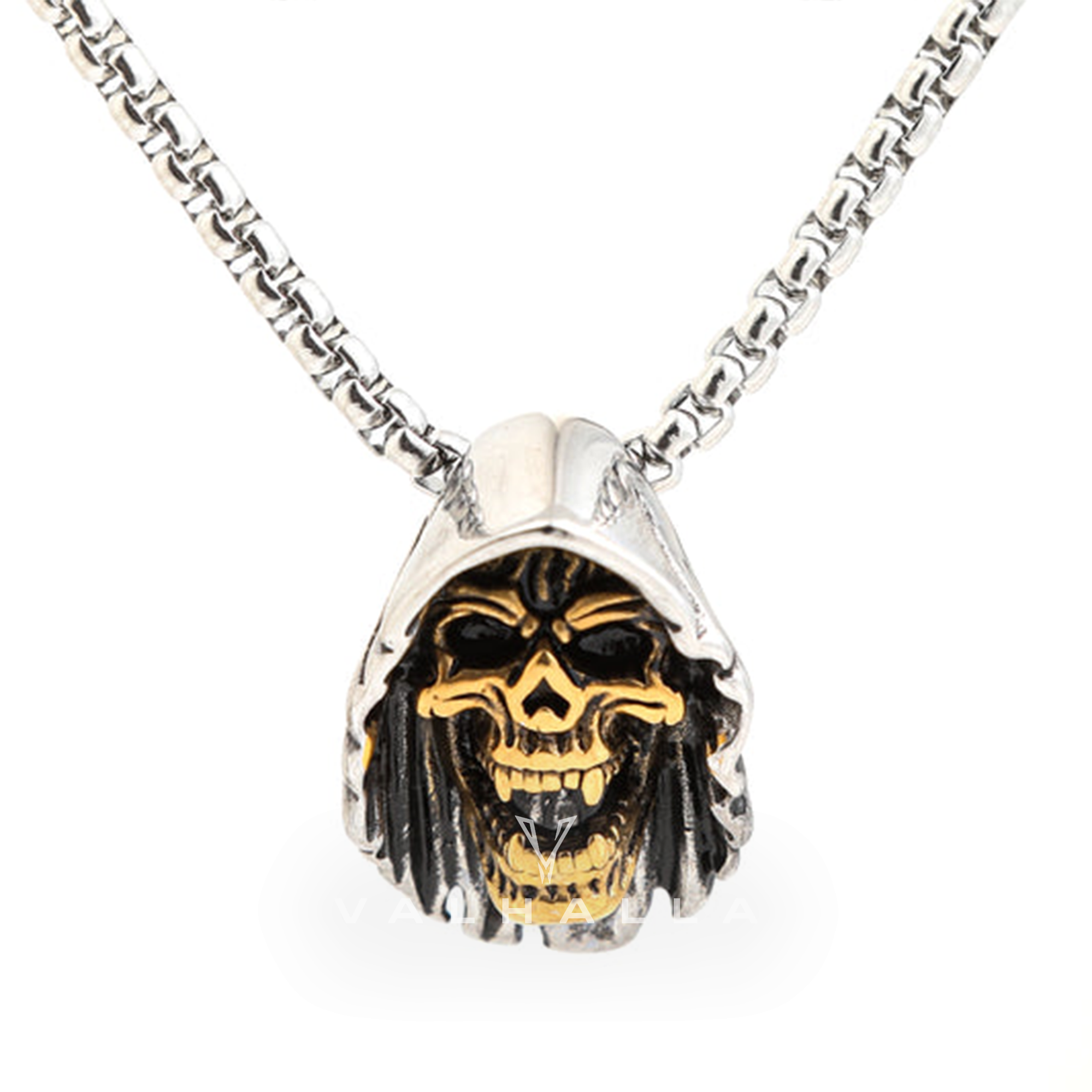 Grim Reaper Skull Pendant & Chain