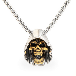 Grim Reaper Skull Pendant & Chain