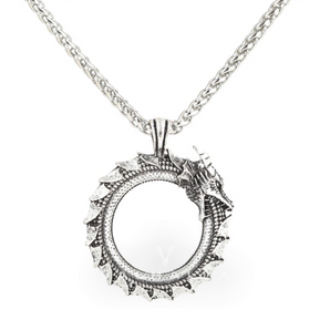 Self-Devourer Pure Tin Ouroboros Necklace