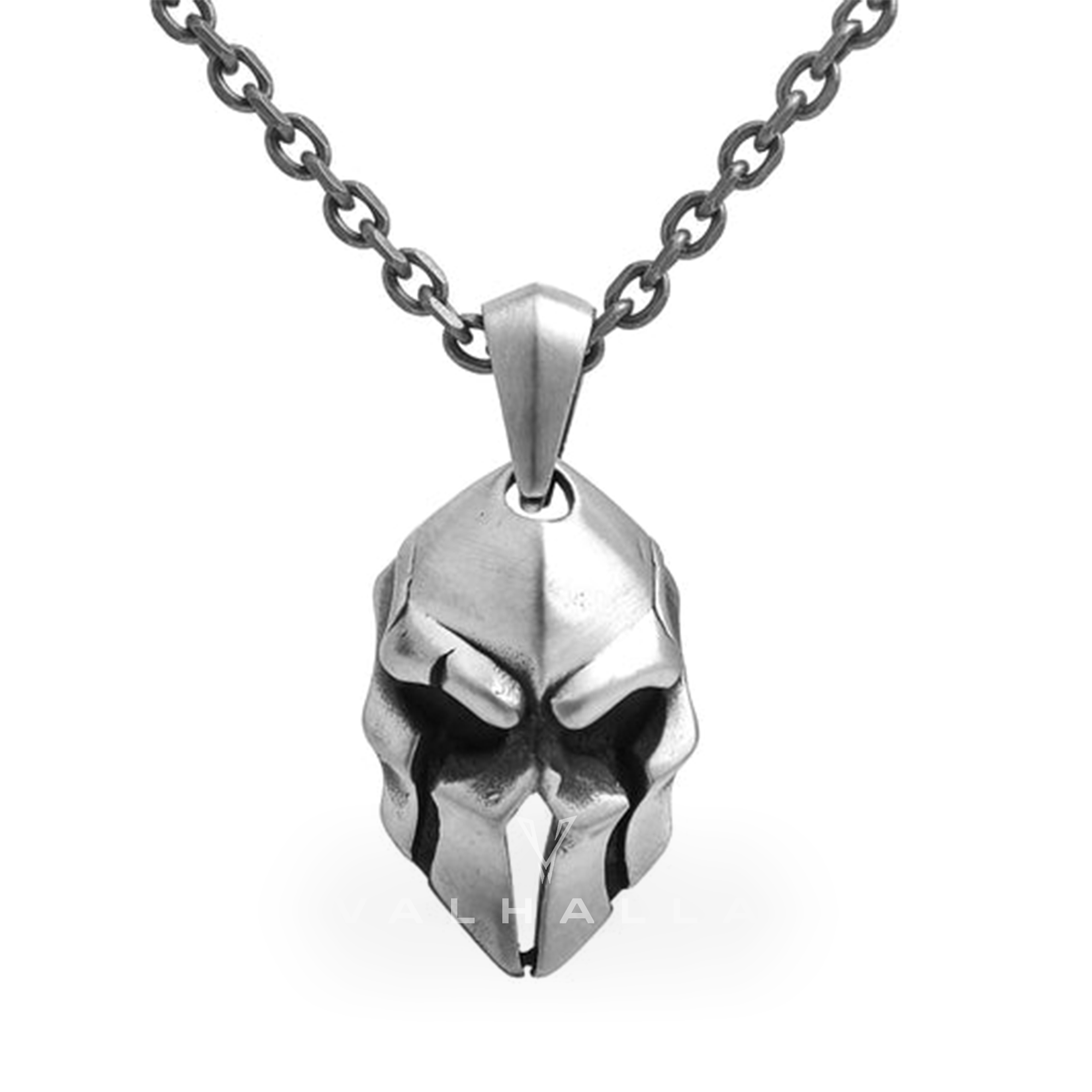 Spartan Warrior Helmet Stainless Steel Pendant & Chain