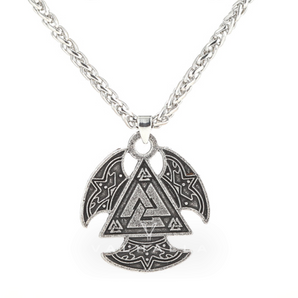 Sun Moon Valknut Viking Pendant & Chain