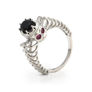 Queen's Crown Brass Zircon Skull Ring