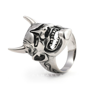 Hannya Mask Stainless Steel Skull Ring